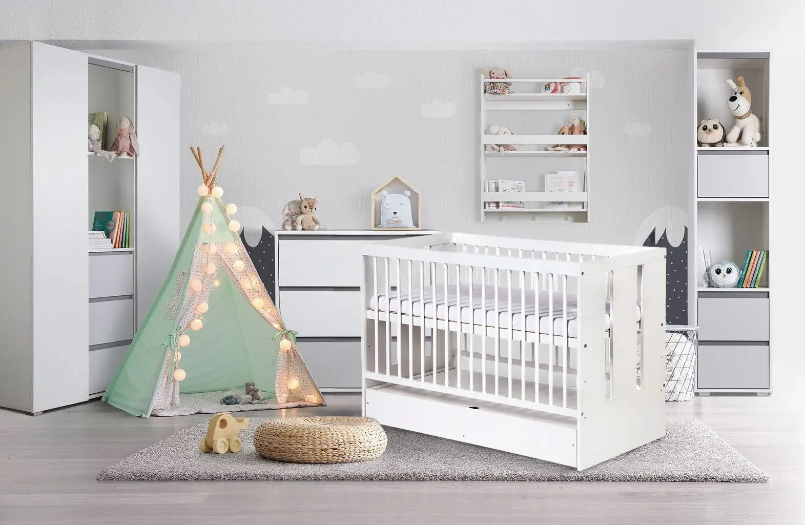 Кроватка Klups Paula с ящиком (White)