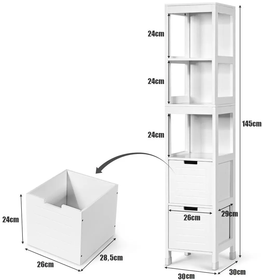 Penal Costway HW61185 (White) - 5
