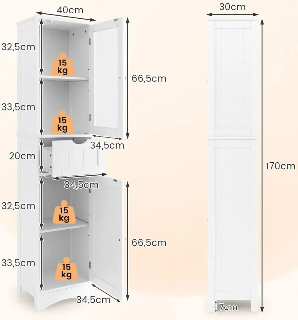 Penal Costway JV10679WH (White) - 2