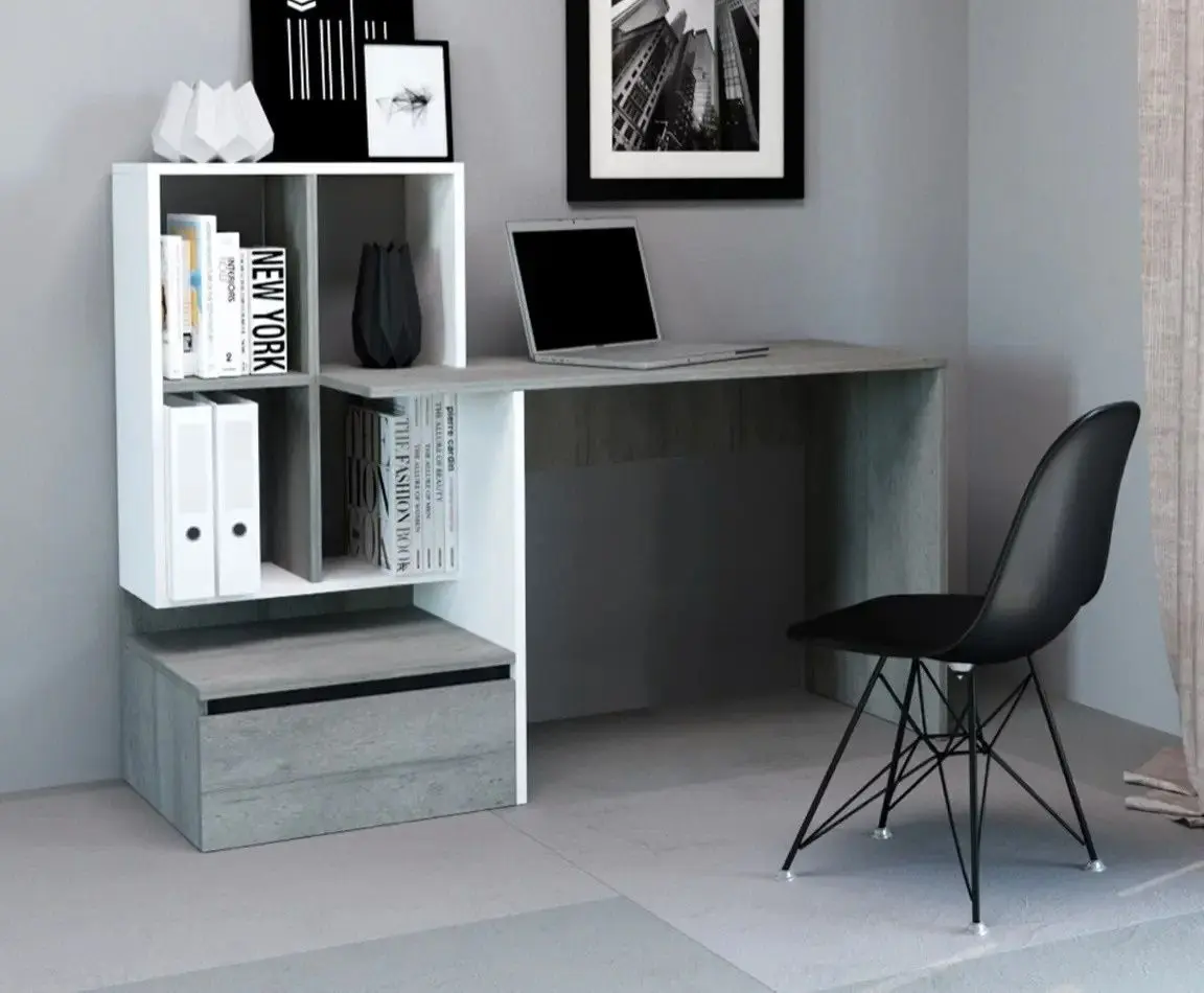 Masa de birou Yasen Paco PC2 (Woodcon Oak/White)