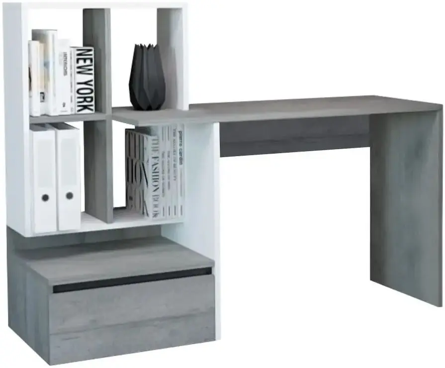 Masa de birou Yasen Paco PC2 (Woodcon Oak/White)