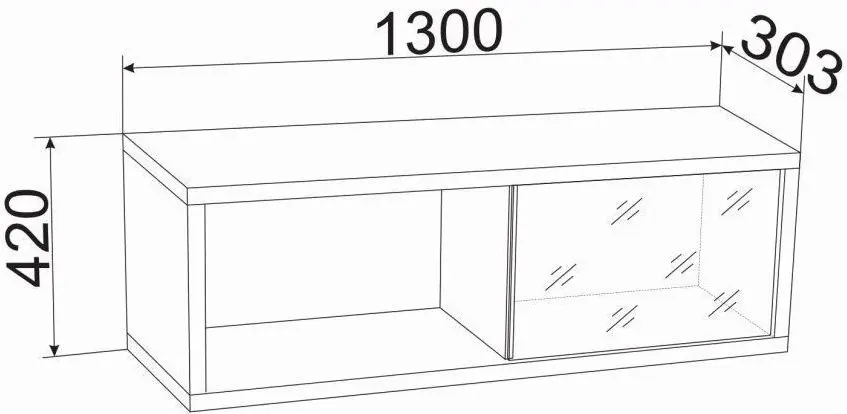 Полка навесная Ambianta Amigo 1.3 (стекло)