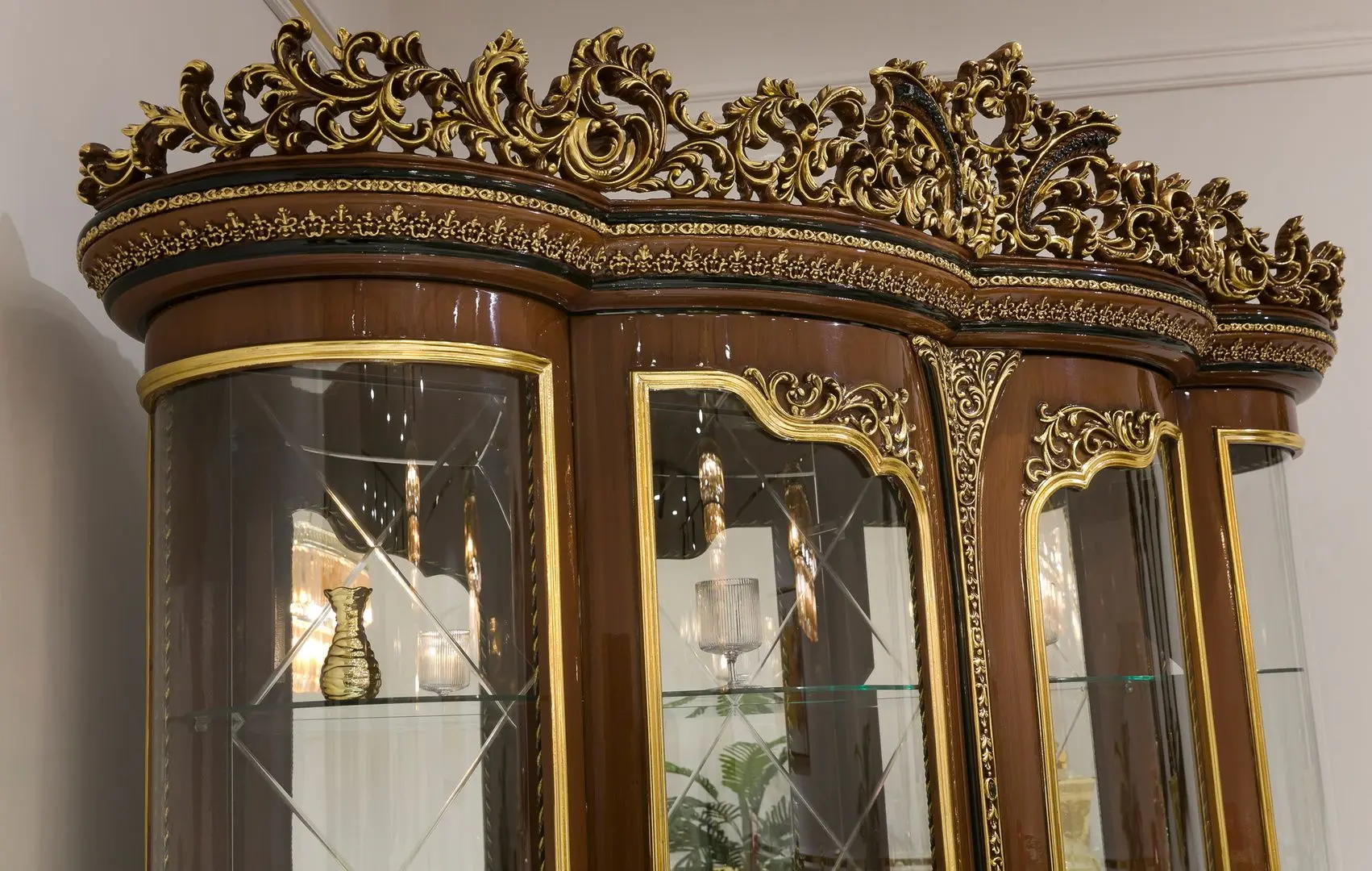 Set de mobilier pentru sufragerie Charme&Luxe Furniture Riva №11 (Brown/Gold/Cappuccino)