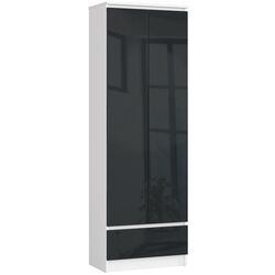 Dulap Akord R60 2D1SZ (White/Graphite Gloss)