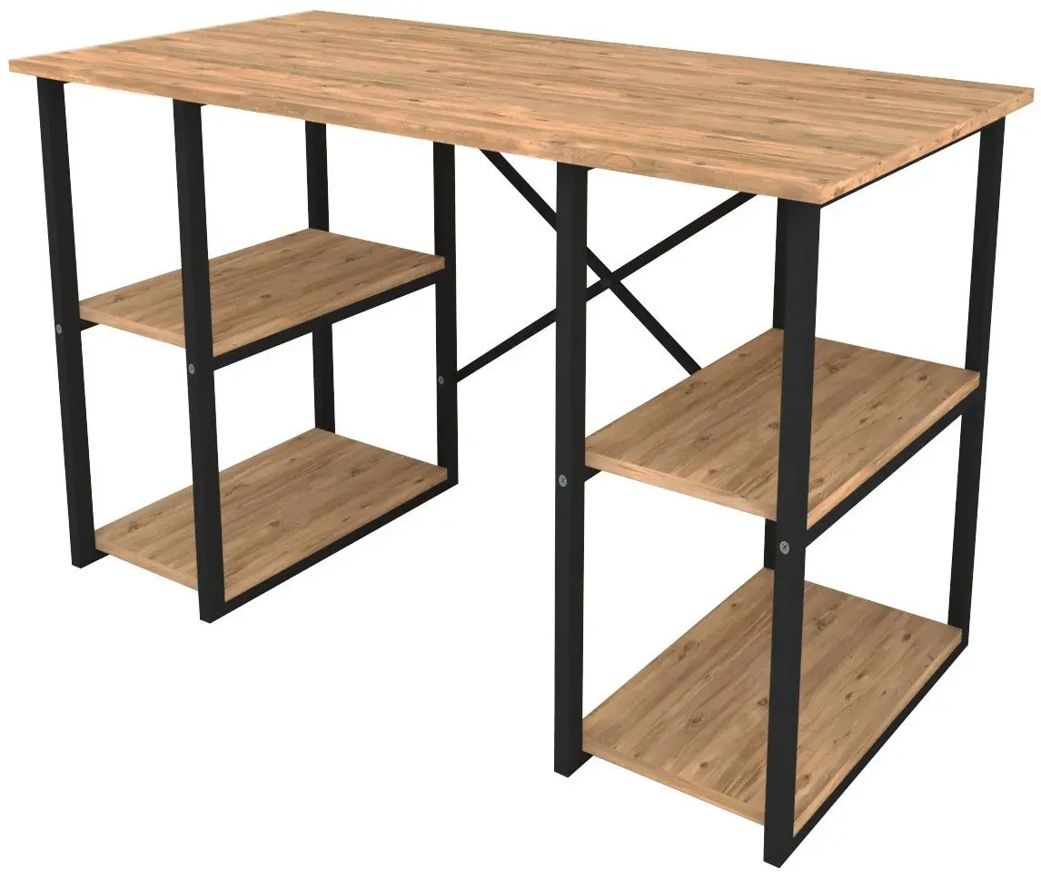 Masa de birou Bofigo 4 rafturi (Pine/Black)