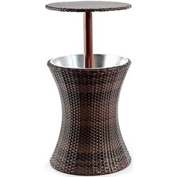 Masa de bar cu frapiera pentru servire Costway HW65972 (Brown) Thumb