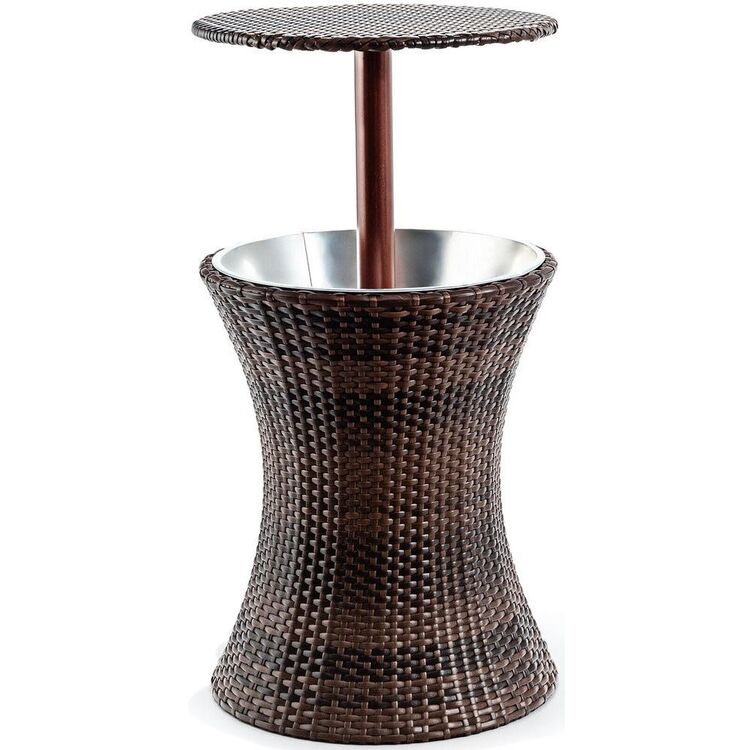 Masa de bar cu frapiera pentru servire Costway HW65972 (Brown)