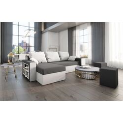 Диван угловой Space Meble Vegas Mikrofaza 27/Mikrofaza 31 (Gray/White) Thumb