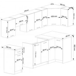 Bucatarie de colt Akord Oliwia 3.0m (White) Thumb