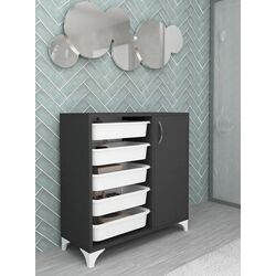 Тумба-органайзер для хранения игрушек Fabulous с 5 контейнерами (Anthracite)