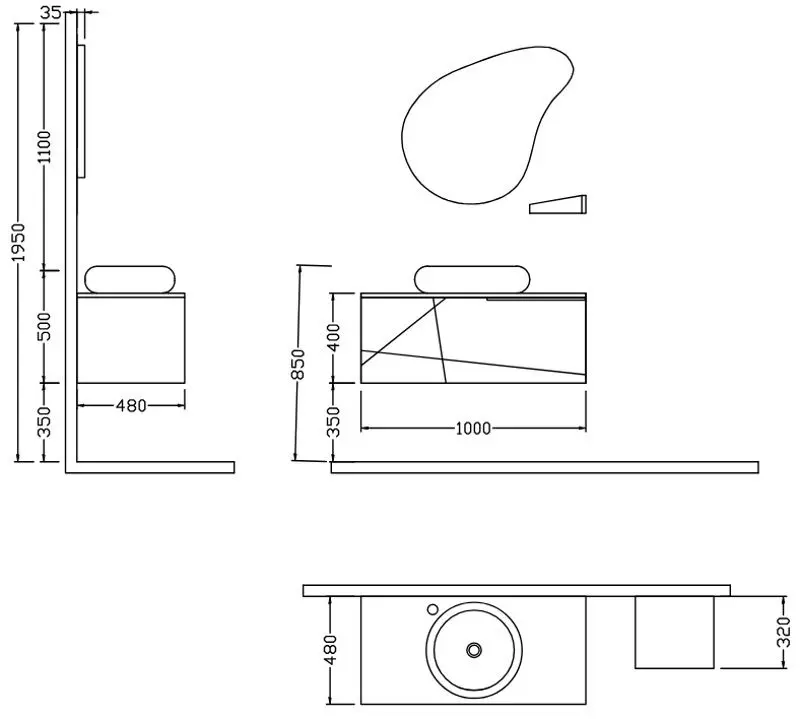 Комплект мебели Nplus Arteon 80 (Lisbon/White) - 2