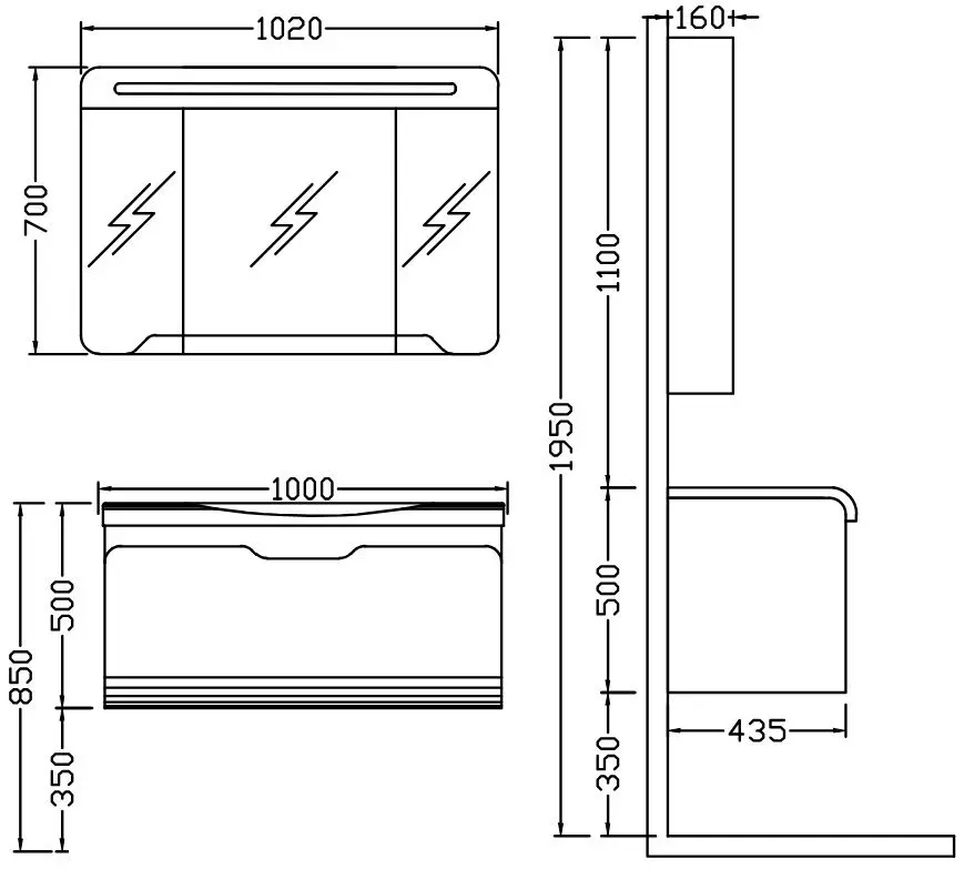 Set de mobila Nplus Golf 80 (Dorado/White) - 3