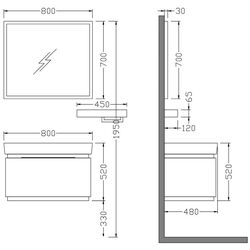 Комплект мебели Nplus Mondeo 80 (Berlin/Anthracite) Thumb