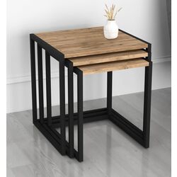 Set masute pentru reviste Fabulous Metal Nesting (Pine/Black)