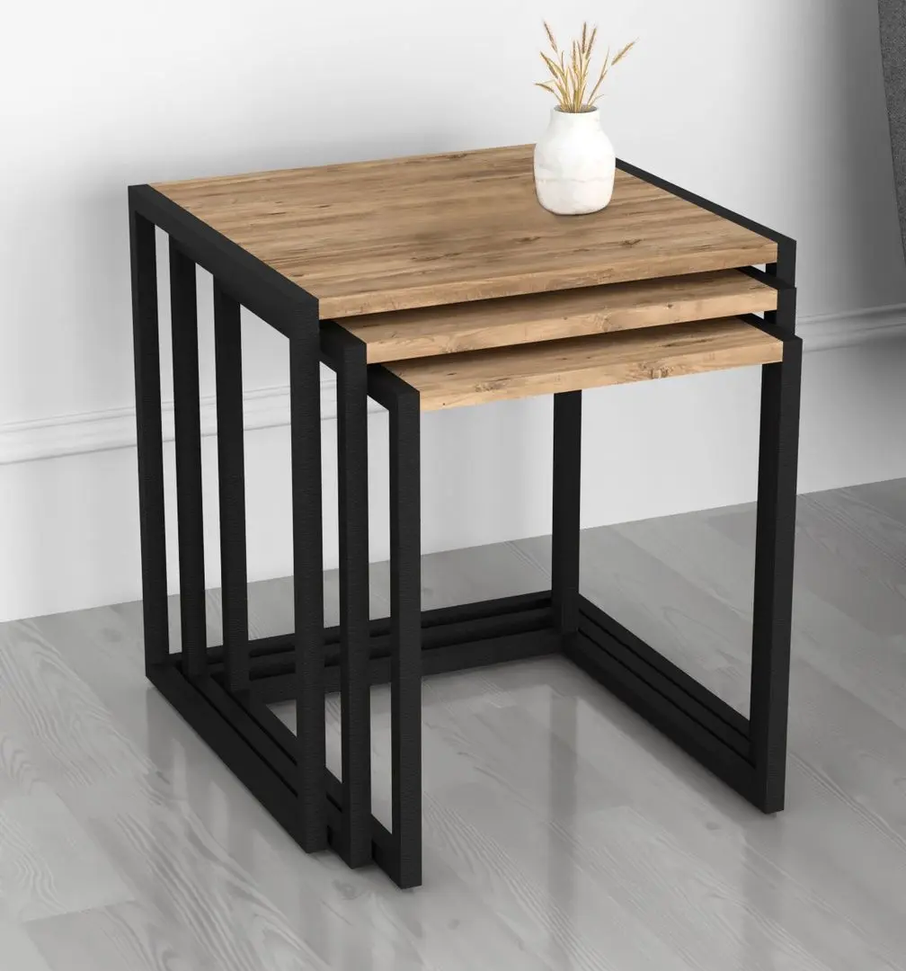 Set masute pentru reviste Bofigo Metal Nesting (Pine/Black)