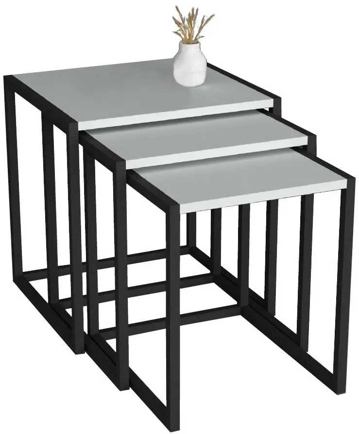Набор журнальных столиков Bofigo Metal Nesting (White/Black)