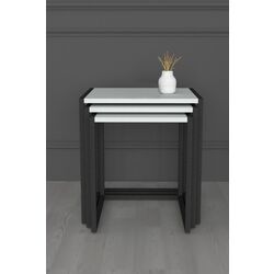 Набор журнальных столиков Bofigo Metal Nesting (White/Black) Thumb