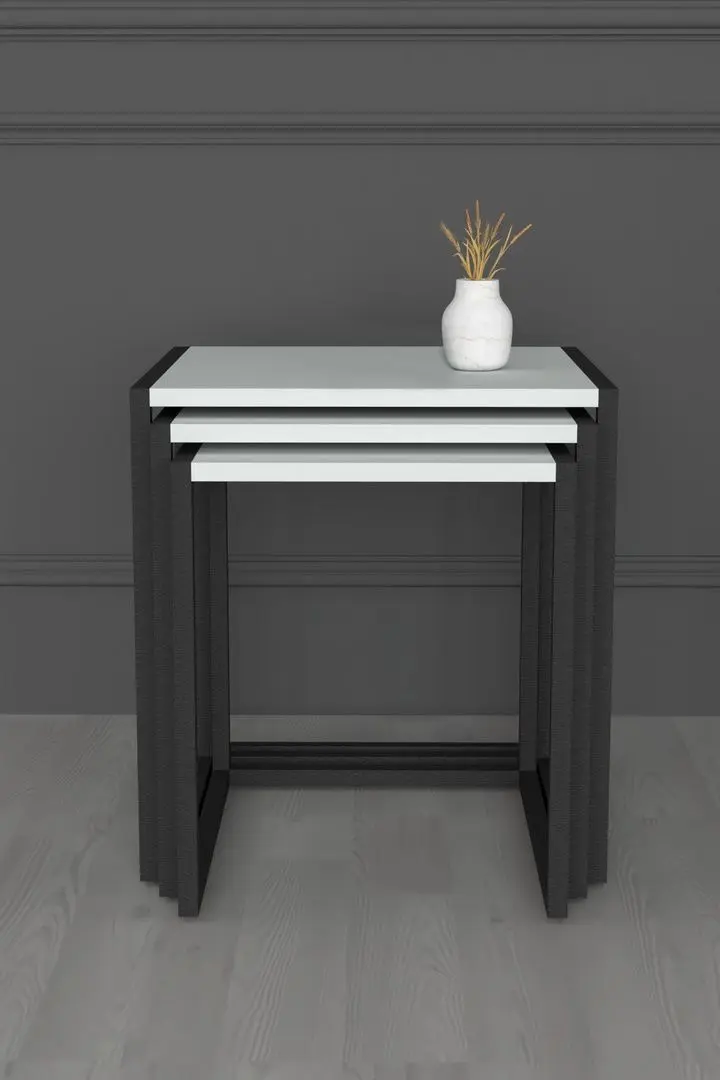 Набор журнальных столиков Bofigo Metal Nesting (White/Black)