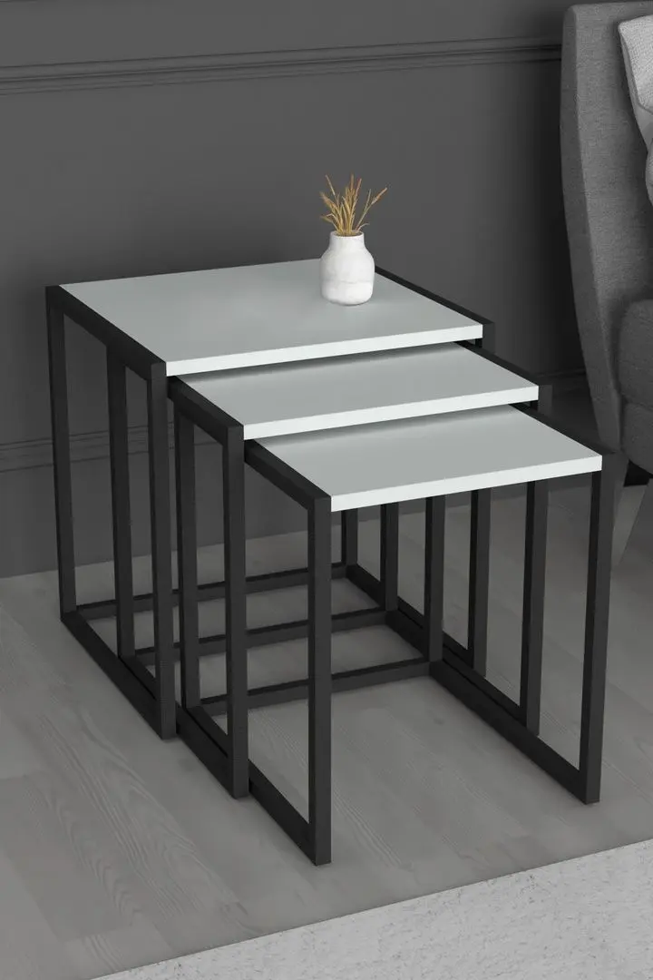 Набор журнальных столиков Bofigo Metal Nesting (White/Black)
