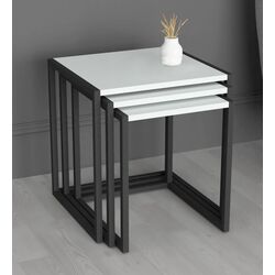 Set masute pentru reviste Fabulous Metal Nesting (White/Black)