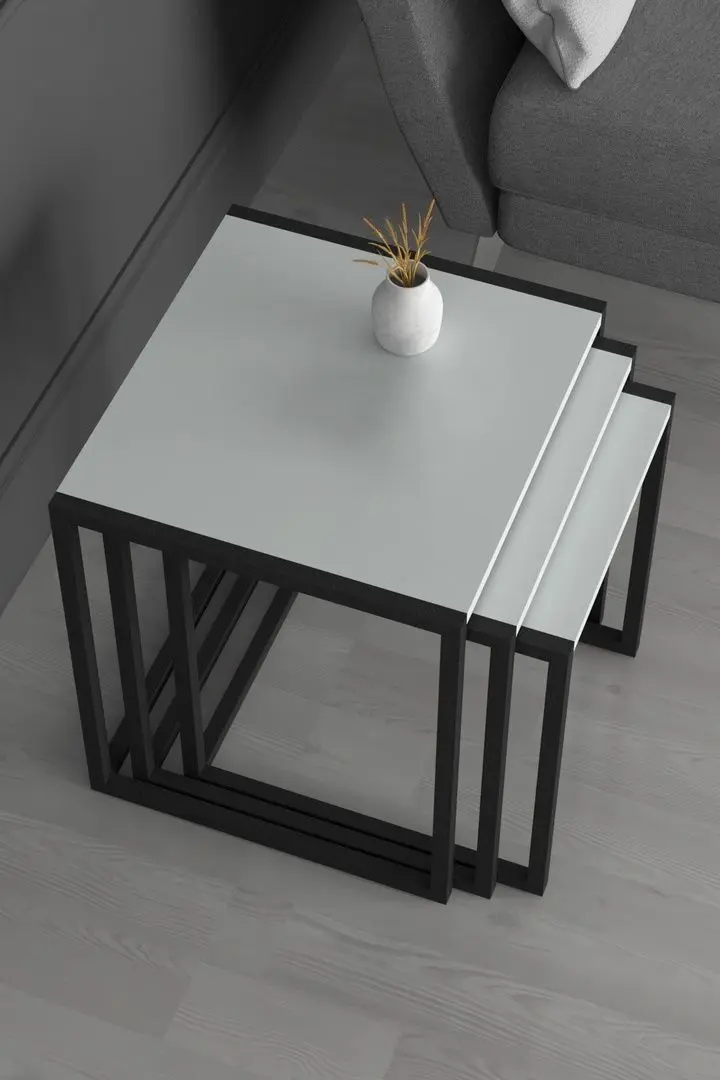 Набор журнальных столиков Bofigo Metal Nesting (White/Black)