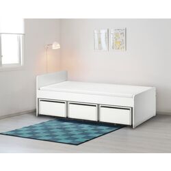 Pat Ikea Slakt 3 cutii depozitare 90x200 (Alb)