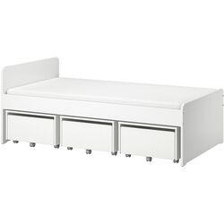 Кровать Ikea Slakt 3 ящика 90x200 (Белый) Thumb