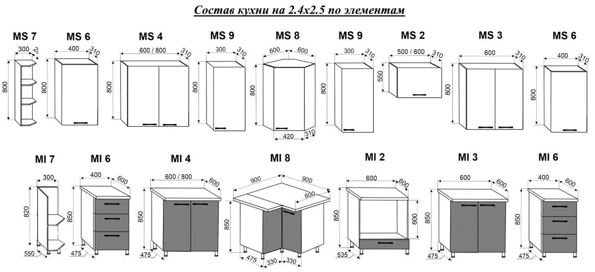 Bucatarie modulara Ambianta Perla 2.4x2.5m (Antracit)