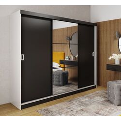 Dulap-cupe Prime Furniture Retro 5 White Handles 200x205x59 (White/Black)