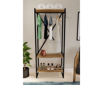 Sistem depozitare Fabulous Metal Coat Stand (Walnut/Black)