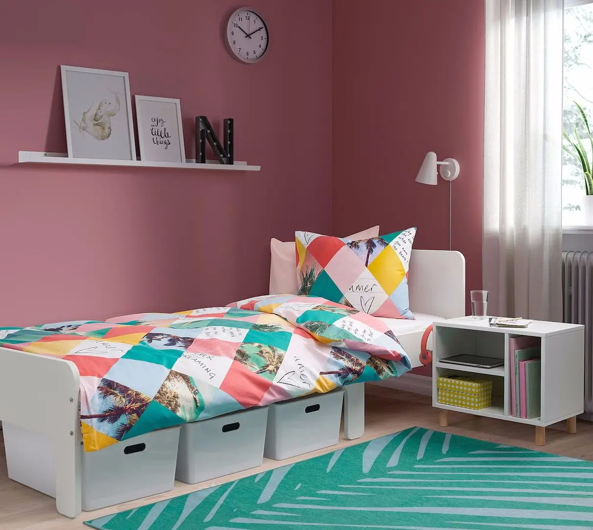 Кровать Ikea Slakt с реечным дном 80x200 (Белый)