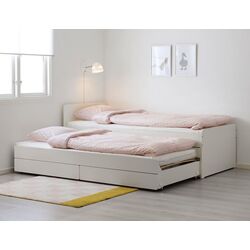 Pat glisant Ikea Slakt cu pat retractabil/cu cutii depozitare 90x200 (Alb)