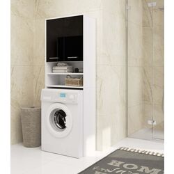 Dulap Akord Fin 2D (White/Black Gloss)