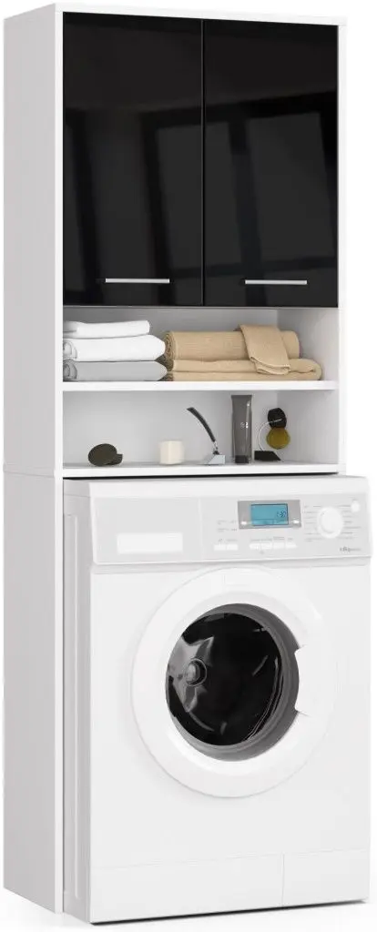 Dulap Akord Fin 2D (White/Black Gloss)