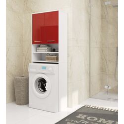 Dulap Akord Fin 2D (White/Red Gloss)