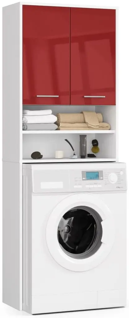 Dulap Akord Fin 2D (White/Red Gloss)