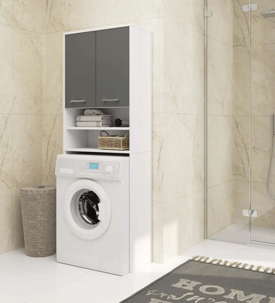 Dulap Akord Fin 2D (White/Graphite Gray)