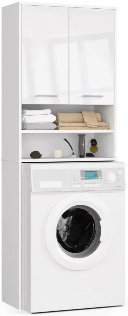 Dulap Akord Fin 2D (White/White Gloss)