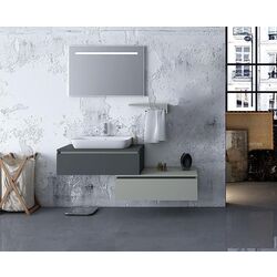 Set de mobila Nplus Baco 160 (White/Metallic Anthracite)