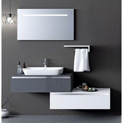 Set de mobila Nplus Baco Plus 160 (White/Metallic Anthracite)