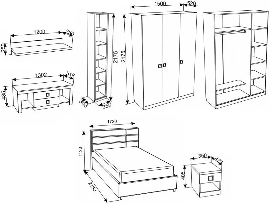 Спальня Ambianta Amigo III (Серый)