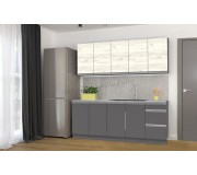 Bucatarie modulara Yasen Madera 2.0m Uscator (White/Craft Oak White/Graphite Gray)