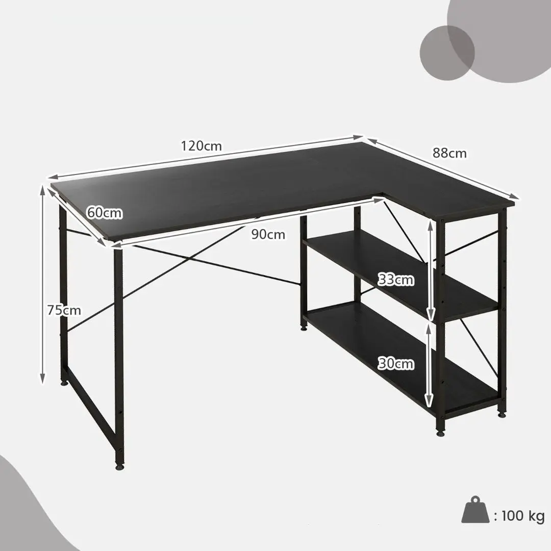Masa de birou Costway CB10121DK (Black)