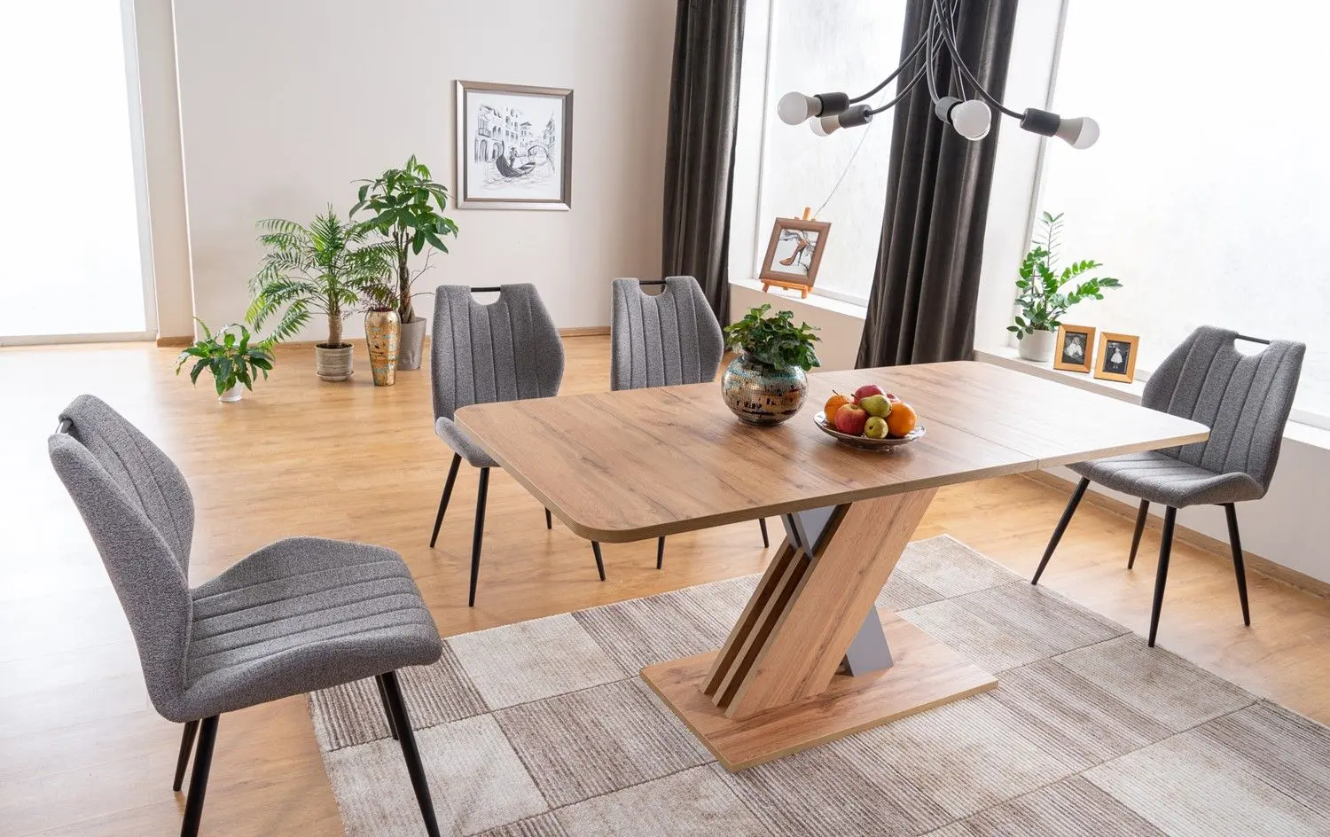 Masa extensibila Signal Exel (Wotan Oak/Silver)