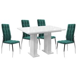 Set masa scaune Smad SmadHouse White Gloss/Green (1+4) Thumb