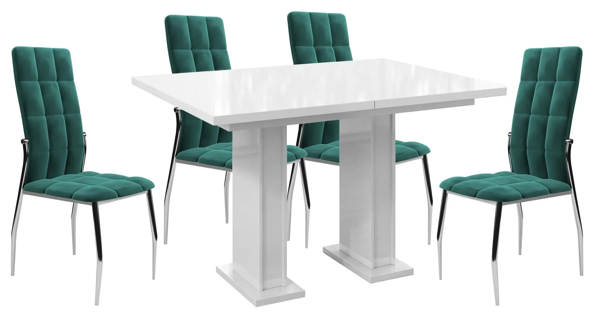 Set masa scaune Smad SmadHouse White Gloss/Green (1+4) - 13
