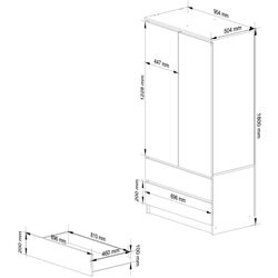 Dulap Akord S90 2D2SZ (White/Graphite Gray) Thumb