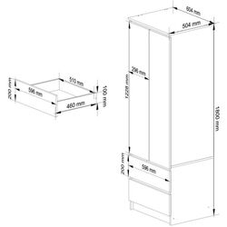 Шкаф Akord Star S60 2D2SZ (Graphite Grey) Thumb