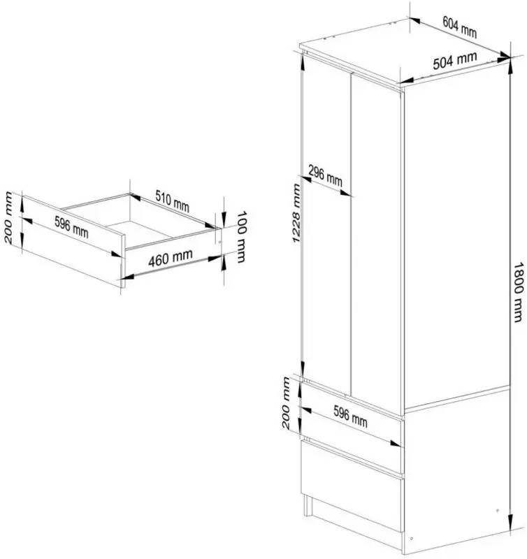 Шкаф Akord Star S60 2D2SZ (Graphite Grey)