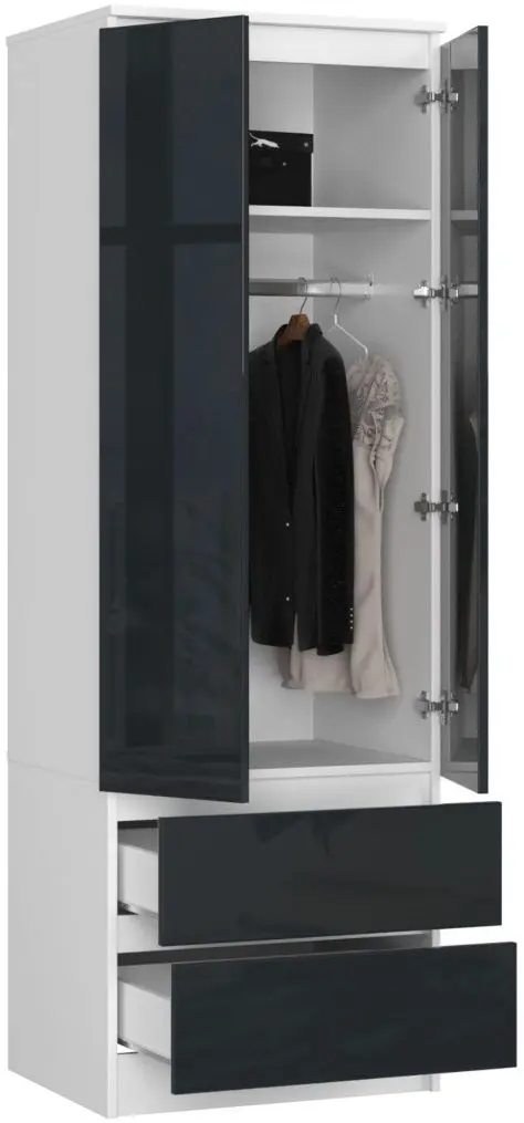 Шкаф Akord Star S60 2D2SZ (White/Graphite Gloss)